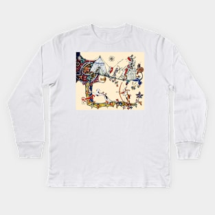 WEIRD MEDIEVAL BESTIARY WAR Between Dogs and Killer Rabbits Kids Long Sleeve T-Shirt